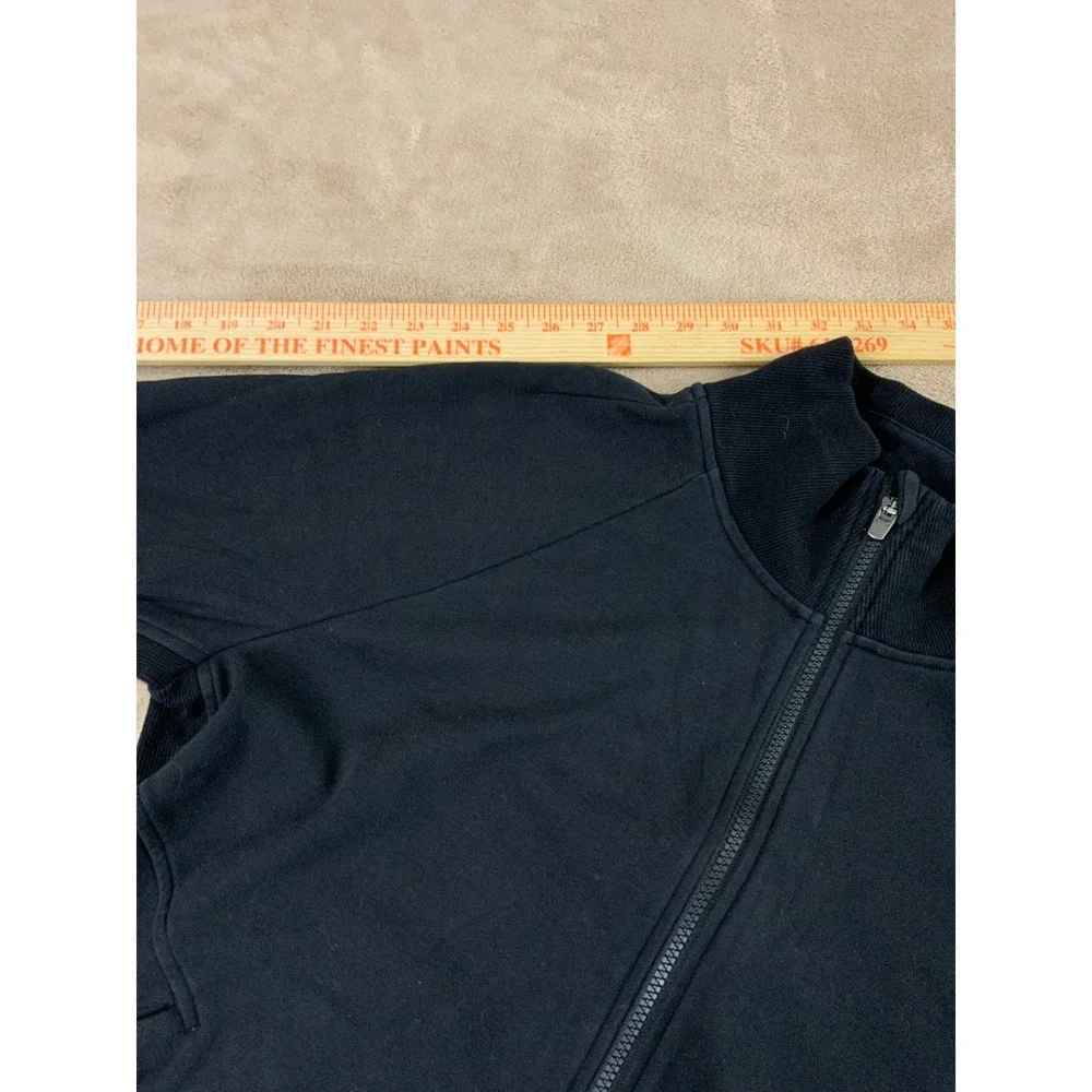 Athleta Ribbed Full Zip Jacket Womens Plus size 1X Black Stretch gym workout EUC